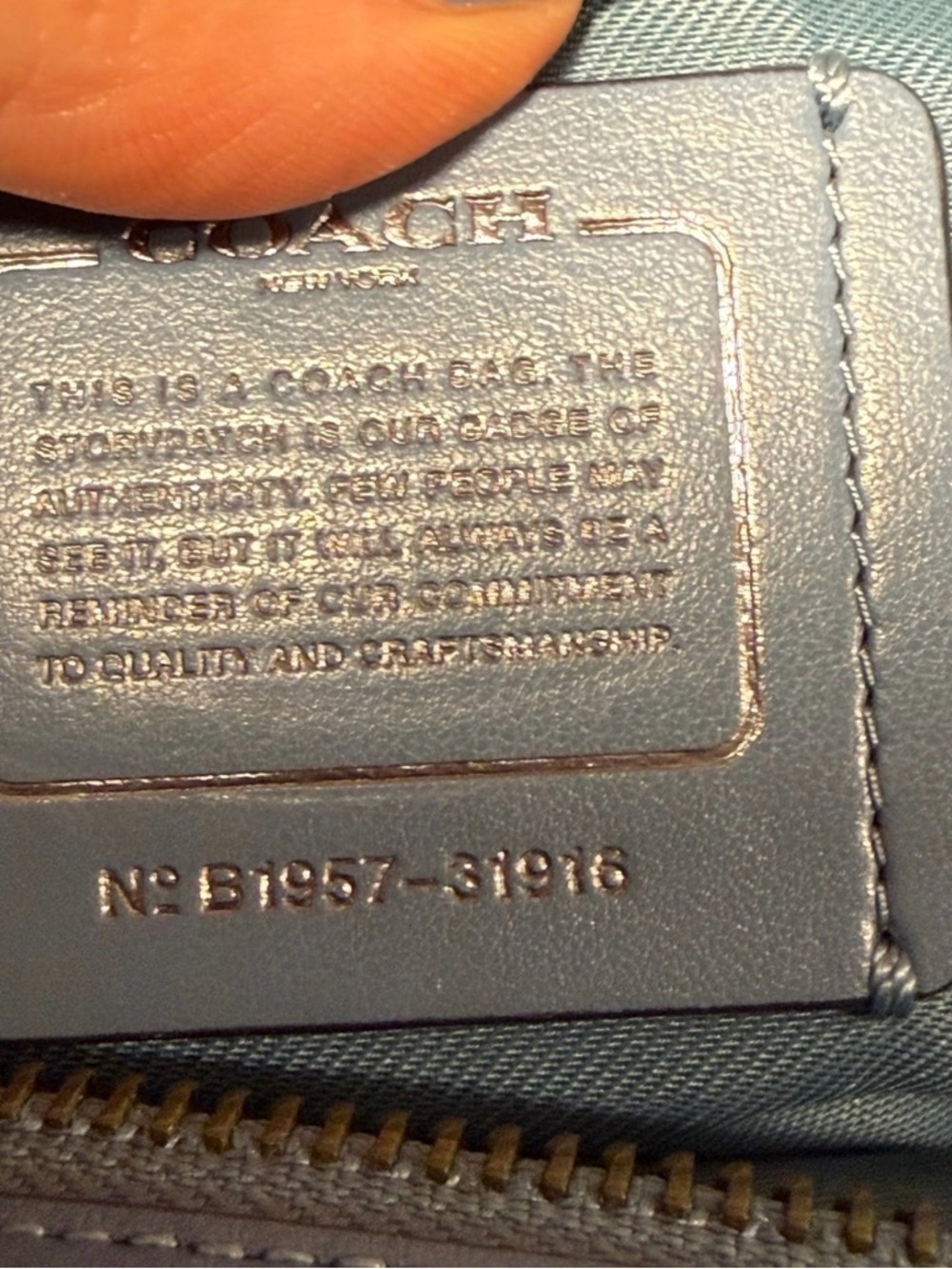 Coach Frame Carryall 28 Blue Leather Satchel Gunmetal 31916 - Picture 7 of 10